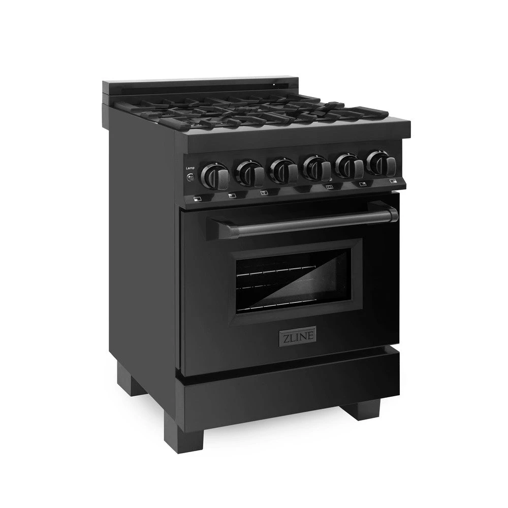 ZLINE 24 In. 2.8 Cu. Ft. Legacy Dual Fuel Range With 4 Burner Gas Cooktop And Electric Convection Oven In Black Stainless Steel (RAB-24)(Zline 24 Legacy Dual Fuel Range Black Stainless Steel Rab 24) 1 ZLINE 24 In. 2.8 Cu. Ft. Legacy Dual Fuel Range With 4 Burner Gas Cooktop And Electric Convection Oven In Black Stainless Steel (RAB-24)(Zline 24 Legacy Dual Fuel Range Black Stainless Steel Rab 24)
