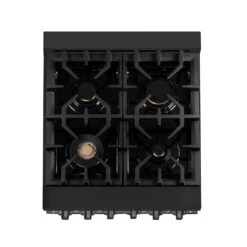 ZLINE 24 In. 2.8 Cu. Ft. Legacy Dual Fuel Range With Gas Cooktop And Electric Convection Oven In Black Stainless Steel With 4 Brass Burners (RAB-BR-24)(Zline 24 Legacy Dual Fuel Range Black Stainless Steel Brass Burners Rab Br 24) -Induction Cooktop Store zline professional stainless steel range RAB BR 24 top down 337a993b d907 4850 a2c1 11af06845dcd