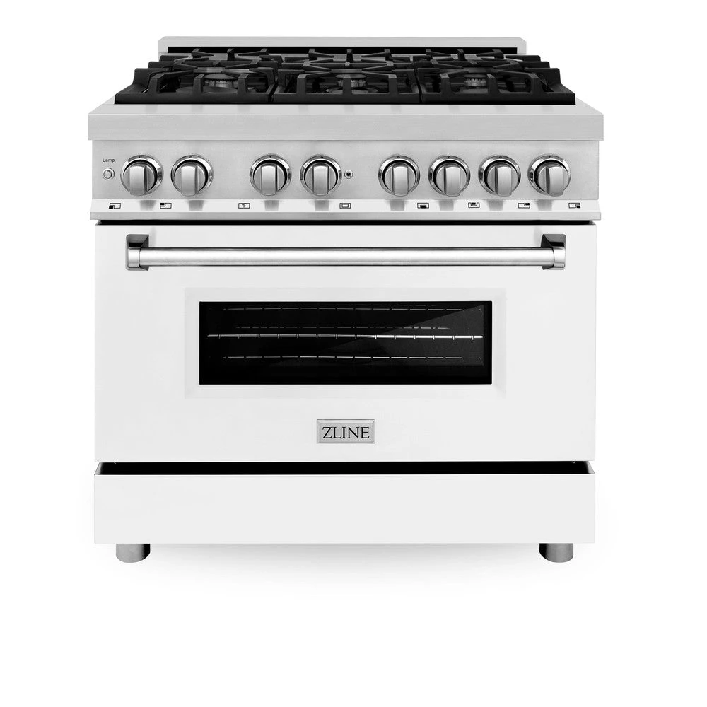 ZLINE 36 In. 4.6 Cu. Ft. Legacy Dual Fuel Range With 6 Burner Gas Cooktop And Electric Convection Oven In Stainless Steel And White Matte Door (RA-WM-36)(Zline 36 Legacy Dual Fuel Range Stainless Steel White Matte Ra Wm 36) 3 ZLINE 36 In. 4.6 Cu. Ft. Legacy Dual Fuel Range With 6 Burner Gas Cooktop And Electric Convection Oven In Stainless Steel And White Matte Door (RA-WM-36)(Zline 36 Legacy Dual Fuel Range Stainless Steel White Matte Ra Wm 36) - Image 3