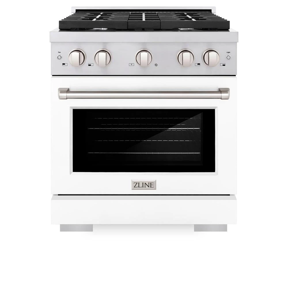 ZLINE 30 In. 4.2 Cu. Ft. Paramount Dual Fuel Range With 4 Burner Gas Cooktop And Electric Convection Oven In Stainless Steel With White Matte Door (SDR-WM-30)(Zline 30 Paramount Dual Fuel Range Stainless Steel White Matte Sdr Wm 30) 3 ZLINE 30 In. 4.2 Cu. Ft. Paramount Dual Fuel Range With 4 Burner Gas Cooktop And Electric Convection Oven In Stainless Steel With White Matte Door (SDR-WM-30)(Zline 30 Paramount Dual Fuel Range Stainless Steel White Matte Sdr Wm 30) - Image 3