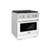 ZLINE 30 In. 4.2 Cu. Ft. Paramount Dual Fuel Range With 4 Burner Gas Cooktop And Electric Convection Oven In Stainless Steel With White Matte Door (SDR-WM-30)(Zline 30 Paramount Dual Fuel Range Stainless Steel White Matte Sdr Wm 30)