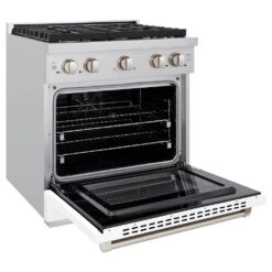 ZLINE 30 In. 4.2 Cu. Ft. Paramount Dual Fuel Range With 4 Burner Gas Cooktop And Electric Convection Oven In Stainless Steel With White Matte Door (SDR-WM-30)(Zline 30 Paramount Dual Fuel Range Stainless Steel White Matte Sdr Wm 30) 18 ZLINE 30 In. 4.2 Cu. Ft. Paramount Dual Fuel Range With 4 Burner Gas Cooktop And Electric Convection Oven In Stainless Steel With White Matte Door (SDR-WM-30)(Zline 30 Paramount Dual Fuel Range Stainless Steel White Matte Sdr Wm 30) -Induction Cooktop Store zline professional stainless steel white matte gas range SDR WM 30 main open a4df4c83 9b47 4502 942b 18259fee5750