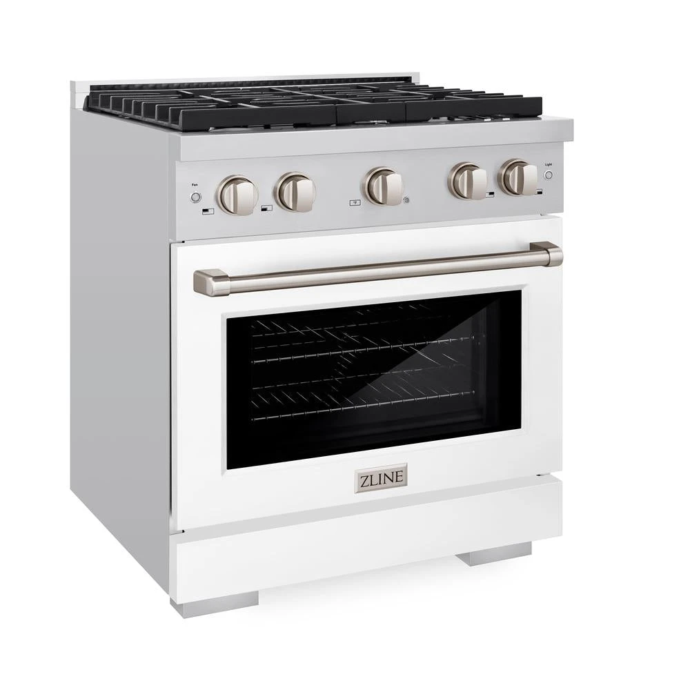 ZLINE 30 In. 4.2 Cu. Ft. Paramount Dual Fuel Range With 4 Burner Gas Cooktop And Electric Convection Oven In Stainless Steel With White Matte Door (SDR-WM-30)(Zline 30 Paramount Dual Fuel Range Stainless Steel White Matte Sdr Wm 30) 6 ZLINE 30 In. 4.2 Cu. Ft. Paramount Dual Fuel Range With 4 Burner Gas Cooktop And Electric Convection Oven In Stainless Steel With White Matte Door (SDR-WM-30)(Zline 30 Paramount Dual Fuel Range Stainless Steel White Matte Sdr Wm 30) - Image 6