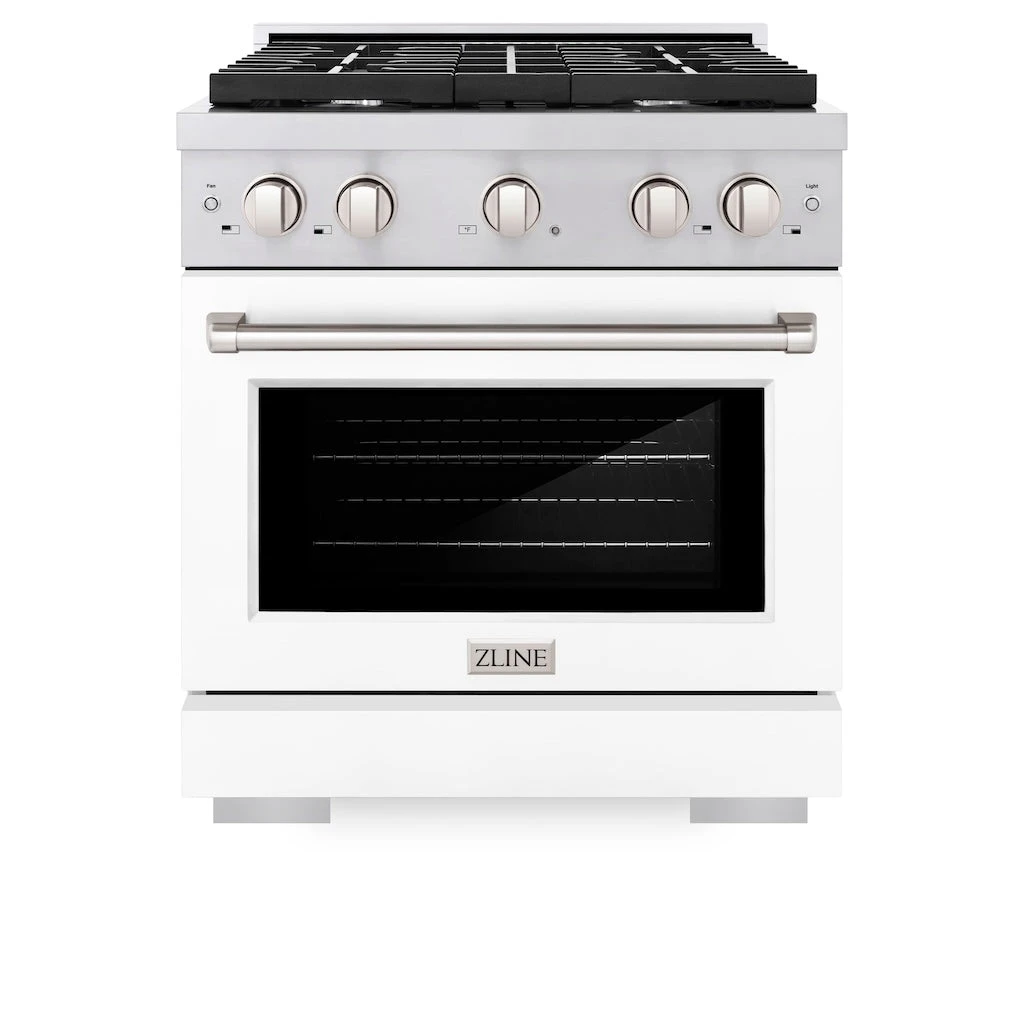 ZLINE 30 In. 4.2 Cu. Ft. Paramount Gas Range With 4 Burner Cooktop And Convection Gas Oven In Stainless Steel With White Matte Door (SGR-WM-30)(Zline 30 Paramount Gas Range Stainless Steel White Matte Sgr Wm 30) 3 ZLINE 30 In. 4.2 Cu. Ft. Paramount Gas Range With 4 Burner Cooktop And Convection Gas Oven In Stainless Steel With White Matte Door (SGR-WM-30)(Zline 30 Paramount Gas Range Stainless Steel White Matte Sgr Wm 30) - Image 3