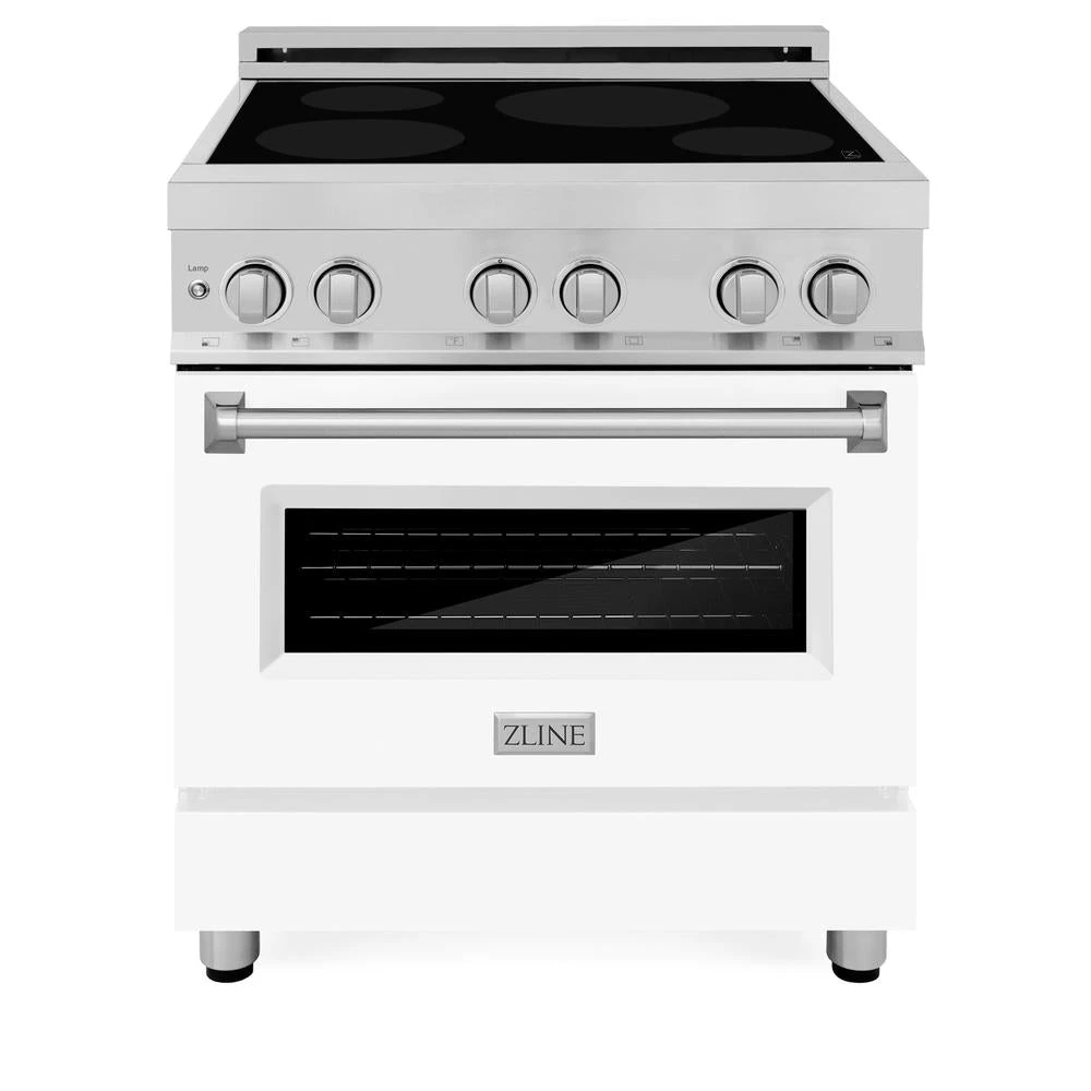 ZLINE 30 In. 4.0 Cu. Ft. Legacy Induction Range With 4 Element Cooktop And Electric Oven In Stainless Steel And White Matte Door (RAIND-WM-30)(Zline 30 Induction Range Stainless Steel White Matte Raind Wm 30) 3 ZLINE 30 In. 4.0 Cu. Ft. Legacy Induction Range With 4 Element Cooktop And Electric Oven In Stainless Steel And White Matte Door (RAIND-WM-30)(Zline 30 Induction Range Stainless Steel White Matte Raind Wm 30) - Image 3