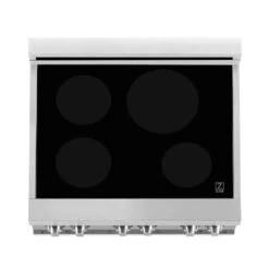 ZLINE 30 In. 4.0 Cu. Ft. Legacy Induction Range With 4 Element Cooktop And Electric Oven In Stainless Steel And White Matte Door (RAIND-WM-30)(Zline 30 Induction Range Stainless Steel White Matte Raind Wm 30) 16 ZLINE 30 In. 4.0 Cu. Ft. Legacy Induction Range With 4 Element Cooktop And Electric Oven In Stainless Steel And White Matte Door (RAIND-WM-30)(Zline 30 Induction Range Stainless Steel White Matte Raind Wm 30) -Induction Cooktop Store zline professional stainless steel white matte induction range RAIND WM 30 top view