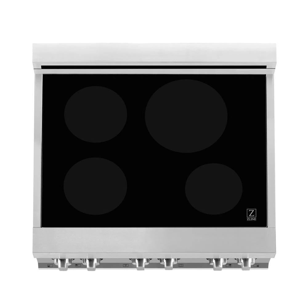 ZLINE 30 In. 4.0 Cu. Ft. Legacy Induction Range With 4 Element Cooktop And Electric Oven In Stainless Steel And White Matte Door (RAIND-WM-30)(Zline 30 Induction Range Stainless Steel White Matte Raind Wm 30) 6 ZLINE 30 In. 4.0 Cu. Ft. Legacy Induction Range With 4 Element Cooktop And Electric Oven In Stainless Steel And White Matte Door (RAIND-WM-30)(Zline 30 Induction Range Stainless Steel White Matte Raind Wm 30) - Image 6