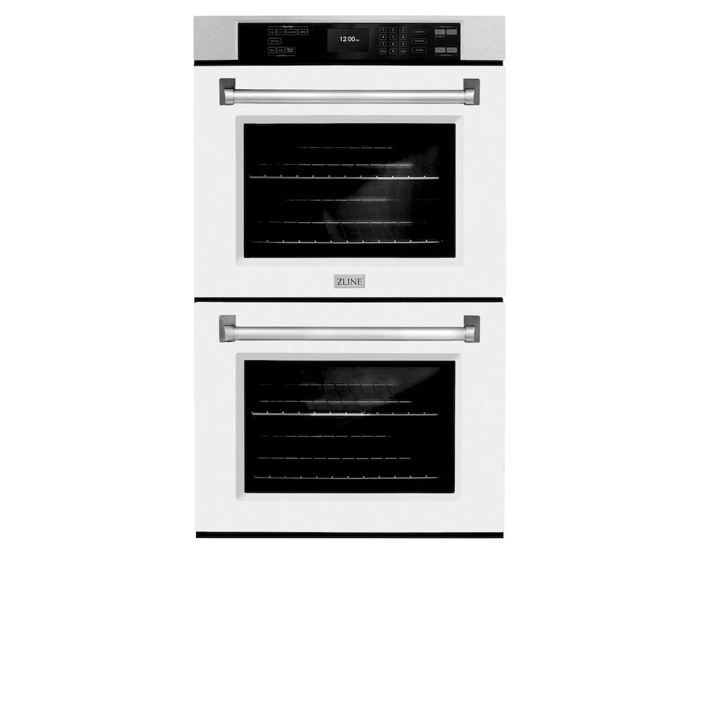 ZLINE 30 In. Professional True Convection Double Wall Oven With Air Fry And Self Clean In Satin Stainless Steel With White Matte Doors (WADS-WM-30)(Zline 30 Double Wall Oven Satin Stainless Steel White Matte Wads Wm 30) 4 ZLINE 30 In. Professional True Convection Double Wall Oven With Air Fry And Self Clean In Satin Stainless Steel With White Matte Doors (WADS-WM-30)(Zline 30 Double Wall Oven Satin Stainless Steel White Matte Wads Wm 30) - Image 4