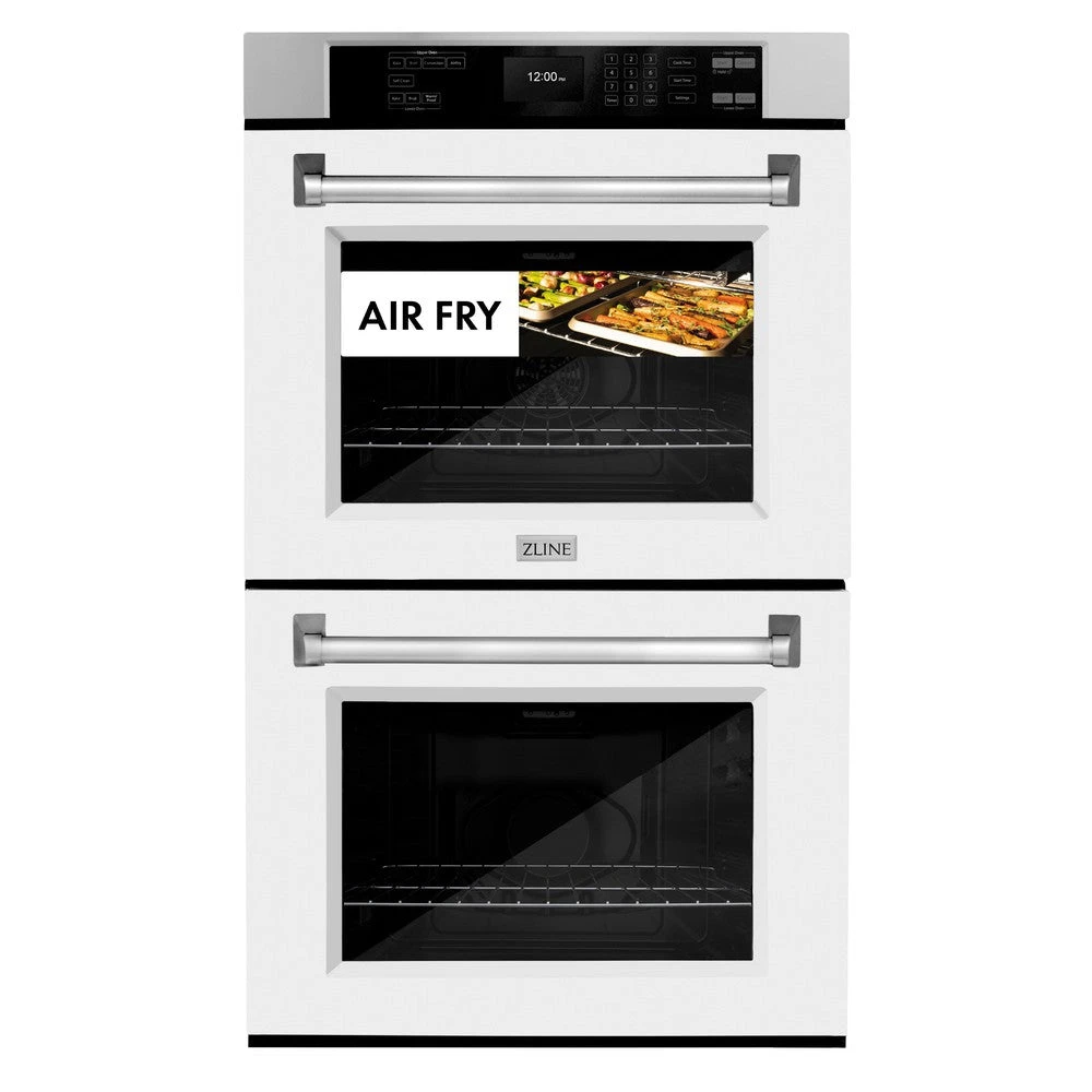 ZLINE 30 In. Professional True Convection Double Wall Oven With Air Fry And Self Clean In Stainless Steel With White Matte Doors (WAD-WM-30)(Zline 30 Double Wall Oven Stainless Steel White Matte Wad Wm 30) 8 ZLINE 30 In. Professional True Convection Double Wall Oven With Air Fry And Self Clean In Stainless Steel With White Matte Doors (WAD-WM-30)(Zline 30 Double Wall Oven Stainless Steel White Matte Wad Wm 30) - Image 8