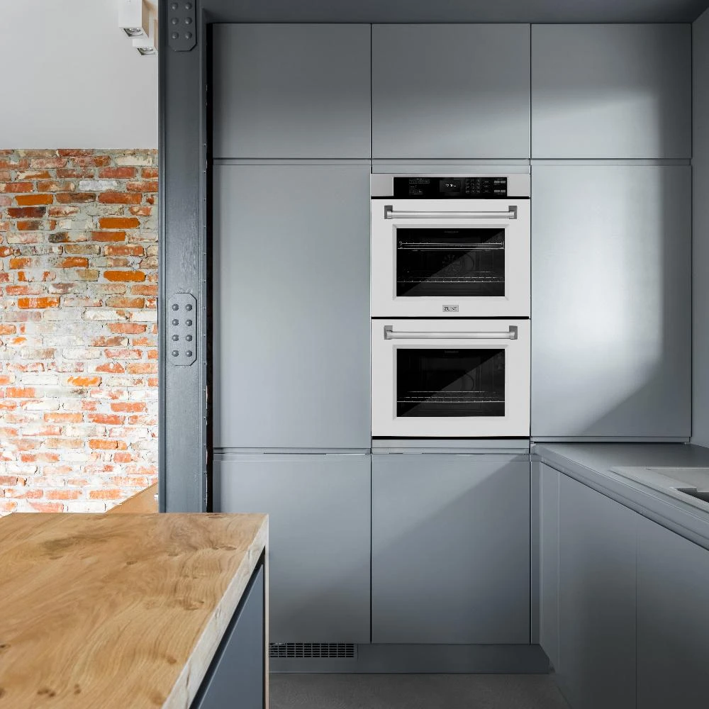 ZLINE 30 In. Professional True Convection Double Wall Oven With Air Fry And Self Clean In Stainless Steel With White Matte Doors (WAD-WM-30)(Zline 30 Double Wall Oven Stainless Steel White Matte Wad Wm 30) 2 ZLINE 30 In. Professional True Convection Double Wall Oven With Air Fry And Self Clean In Stainless Steel With White Matte Doors (WAD-WM-30)(Zline 30 Double Wall Oven Stainless Steel White Matte Wad Wm 30) - Image 2