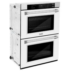 ZLINE 30 In. Professional True Convection Double Wall Oven With Air Fry And Self Clean In Stainless Steel With White Matte Doors (WAD-WM-30)(Zline 30 Double Wall Oven Stainless Steel White Matte Wad Wm 30) 31 ZLINE 30 In. Professional True Convection Double Wall Oven With Air Fry And Self Clean In Stainless Steel With White Matte Doors (WAD-WM-30)(Zline 30 Double Wall Oven Stainless Steel White Matte Wad Wm 30) -Induction Cooktop Store zline professional white matte stainless steel wall oven WAD WM 30 side hero