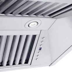 ZLINE 48 In. Professional Convertible Vent Wall Mount Range Hood In Stainless Steel With Crown Molding (587CRN-48)(Zline 48 Professional Wall Mount Range Hood Stainless Steel Crown Molding 587crn 48) -Induction Cooktop Store zline range hood 587CRN detail lights 3 4a95ca9a 7cec 49cc bde9 5821f55839bd