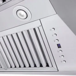 ZLINE 60 In. Professional Convertible Vent Wall Mount Range Hood In Stainless Steel With Crown Molding (597CRN-60)(Zline 60 Professional Wall Mount Range Hood Stainless Steel Crown Molding 597crn 60) -Induction Cooktop Store zline range hood 597CRN 60 detail lights 2