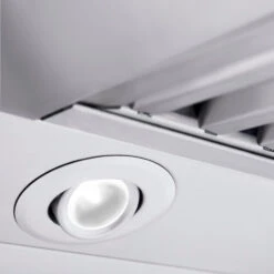 ZLINE 60 In. Professional Convertible Vent Wall Mount Range Hood In Stainless Steel With Crown Molding (597CRN-60)(Zline 60 Professional Wall Mount Range Hood Stainless Steel Crown Molding 597crn 60) -Induction Cooktop Store zline range hood 597CRN 60 detail lights 6