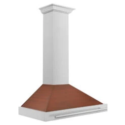 ZLINE 36 In. Convertible Stainless Steel Range Hood With Copper Shell And Stainless Steel Handle (KB4STX-C-36)(Zline 36 Wall Mount Range Hood Stainless Steel Copper Kb4stx C 36) 9 ZLINE 36 In. Convertible Stainless Steel Range Hood With Copper Shell And Stainless Steel Handle (KB4STX-C-36)(Zline 36 Wall Mount Range Hood Stainless Steel Copper Kb4stx C 36) -Induction Cooktop Store zline rangehood stainless KB4STX 36 side