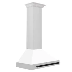 ZLINE Autograph Edition 30 In. Convertible Stainless Steel Range Hood With White Matte Shell And Matte Black Accents (KB4STZ-WM30-MB)(Zline Autograph Edition 30 Wall Mount Range Hood Stainless Steel White Matte Matte Black Kb4stz Wm30 Mb) 9 ZLINE Autograph Edition 30 In. Convertible Stainless Steel Range Hood With White Matte Shell And Matte Black Accents (KB4STZ-WM30-MB)(Zline Autograph Edition 30 Wall Mount Range Hood Stainless Steel White Matte Matte Black Kb4stz Wm30 Mb) -Induction Cooktop Store zline rangehood stainless KB4STX WM30 MB side