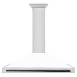 ZLINE Autograph Edition 48 In. Convertible Stainless Steel Range Hood With White Matte Shell And Matte Black Accents (KB4STZ-WM48-MB)(Zline Autograph Edition 48 Wall Mount Range Hood Stainless Steel White Matte Matte Black Kb4stz Wm48 Mb) 11 ZLINE Autograph Edition 48 In. Convertible Stainless Steel Range Hood With White Matte Shell And Matte Black Accents (KB4STZ-WM48-MB)(Zline Autograph Edition 48 Wall Mount Range Hood Stainless Steel White Matte Matte Black Kb4stz Wm48 Mb) -Induction Cooktop Store zline rangehood stainless KB4STX WM48 MB front