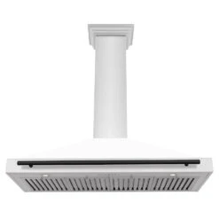 ZLINE Autograph Edition 48 In. Convertible Stainless Steel Range Hood With White Matte Shell And Matte Black Accents (KB4STZ-WM48-MB)(Zline Autograph Edition 48 Wall Mount Range Hood Stainless Steel White Matte Matte Black Kb4stz Wm48 Mb) 10 ZLINE Autograph Edition 48 In. Convertible Stainless Steel Range Hood With White Matte Shell And Matte Black Accents (KB4STZ-WM48-MB)(Zline Autograph Edition 48 Wall Mount Range Hood Stainless Steel White Matte Matte Black Kb4stz Wm48 Mb) -Induction Cooktop Store zline rangehood stainless KB4STX WM48 MB under