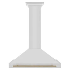 ZLINE Autograph Edition 36 In. Convertible Stainless Steel Range Hood With Stainless Steel Shell And Polished Gold Accents (KB4STZ-36-G)(Zline Autograph Edition 36 Wall Mount Range Hood Stainless Steel Polished Gold Kb4stz 36 G) -Induction Cooktop Store zline rangehood stainless KB4STZ 36 G front