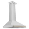 ZLINE Autograph Edition 36 In. Convertible Stainless Steel Range Hood With Stainless Steel Shell And Polished Gold Accents (KB4STZ-36-G)(Zline Autograph Edition 36 Wall Mount Range Hood Stainless Steel Polished Gold Kb4stz 36 G)