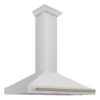 ZLINE Autograph Edition 48 In. Convertible Stainless Steel Range Hood With Stainless Steel Shell And Champagne Bronze Accents (KB4STZ-48-CB)(Zline Autograph Edition 48 Wall Mount Range Hood Stainless Steel Champagne Bronze Kb4stz 48 Cb)