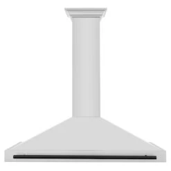 ZLINE Autograph Edition 48 In. Convertible Stainless Steel Range Hood With Stainless Steel Shell And Matte Black Accents (KB4STZ-48-MB)(Zline Autograph Edition 48 Wall Mount Range Hood Stainless Steel Matte Black Kb4stz 48 Mb) -Induction Cooktop Store zline rangehood stainless KB4STZ 48 MB front