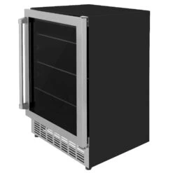 ZLINE 24 In. Monument 154 Can Beverage Fridge In Stainless Steel (RBV-US-24)(Zline 24 Monument Beverage Fridge Stainless Rbv Us 24) -Induction Cooktop Store zline refrigeration monument beverage cooler RBV US 24 side 2 0ac661f5 0649 4283 b3ba 05c8c5f89f5b