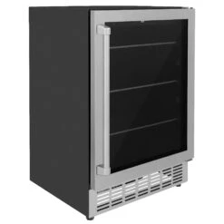 ZLINE 24 In. Monument 154 Can Beverage Fridge In Stainless Steel (RBV-US-24)(Zline 24 Monument Beverage Fridge Stainless Rbv Us 24) -Induction Cooktop Store zline refrigeration monument beverage cooler RBV US 24 side 23f8b43e 5bb0 43f7 a5b3 1af611be8b01