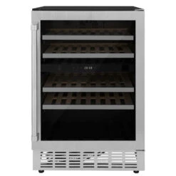 ZLINE 24 In. Monument Dual Zone 44-Bottle Wine Cooler In Stainless Steel (RWV-UD-24)(Zline 24 Monument Wine Cooler Stainless Steel Rwv Ud 24)