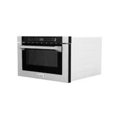 ZLINE 24 In. 1.2 Cu. Ft. Built-in Microwave Drawer With A Traditional Handle In Satin Stainless Steel (MWD-1-SS-H)(Zline 24 Microwave Drawer Satin Stainless Steel Traditional Mwd 1 Ss H) -Induction Cooktop Store zline satin microwave drawer MWD 1 H SS side 1 7ead3ae3 9613 490c aa92 b8b1984be007