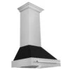 ZLINE 30 In. Satin Stainless Steel Wall Mount Range Hood With Black Matte Shell And Stainless Steel Handle (8654SNX-BLM-30)(Zline 30 Wall Mount Range Hood Satin Stainless Steel Black Matte 8654snx Blm 30)
