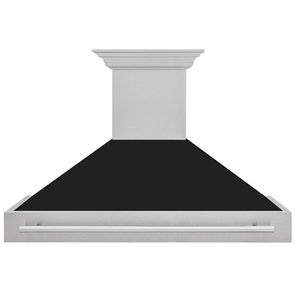 ZLINE 48 In. Satin Stainless Steel Wall Mount Range Hood With Black Matte Shell And Stainless Steel Handle (8654SNX-BLM-48)(Zline 48 Wall Mount Range Hood Satin Stainless Steel Black Matte 8654snx Blm 48) 3 ZLINE 48 In. Satin Stainless Steel Wall Mount Range Hood With Black Matte Shell And Stainless Steel Handle (8654SNX-BLM-48)(Zline 48 Wall Mount Range Hood Satin Stainless Steel Black Matte 8654snx Blm 48) - Image 3