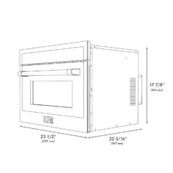 ZLINE 24 In. 1.6 Cu Ft. Built-in Convection Microwave Oven In Satin Stainless Steel With Speed And Sensor Cooking (MWO-24-SS)(Zline 24 Convection Microwave Oven Satin Stainless Steel Mwo 24 Ss) -Induction Cooktop Store zline satin stainless steel microwave oven MWO 24 SS diagram