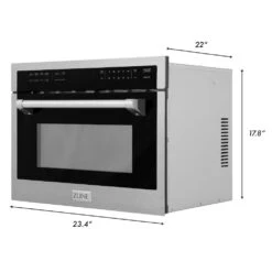ZLINE 24 In. 1.6 Cu Ft. Built-in Convection Microwave Oven In Satin Stainless Steel With Speed And Sensor Cooking (MWO-24-SS)(Zline 24 Convection Microwave Oven Satin Stainless Steel Mwo 24 Ss) -Induction Cooktop Store zline satin stainless steel microwave oven MWO 24 SS dimensional