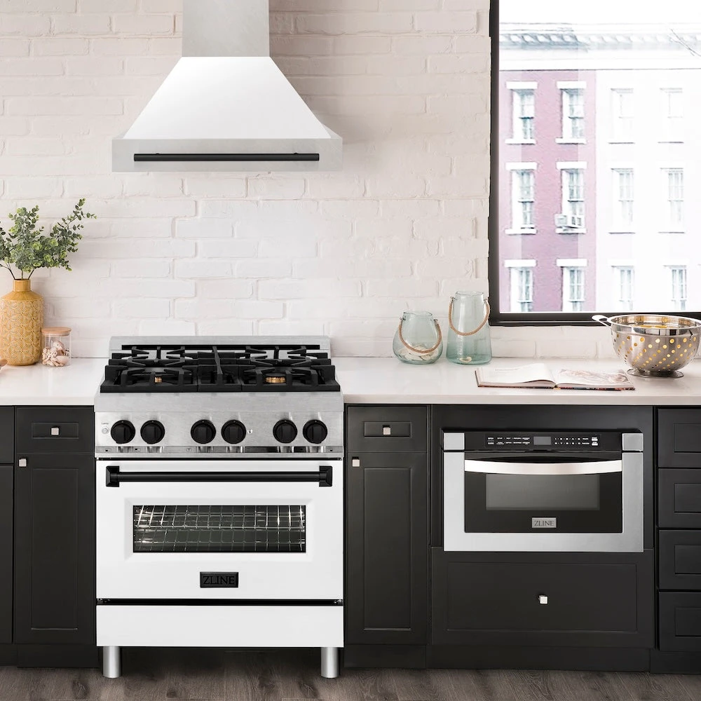 ZLINE Autograph Edition 30 In. Satin Stainless Steel Wall Mount Range Hood With White Matte Shell And Matte Black Handle (8654SNZ-WM30-MB)(Zline Autograph Edition 30 Wall Mount Range Hood Satin Stainless Steel White Matte Matte Black 8654snz Wm30 Mb) 2 ZLINE Autograph Edition 30 In. Satin Stainless Steel Wall Mount Range Hood With White Matte Shell And Matte Black Handle (8654SNZ-WM30-MB)(Zline Autograph Edition 30 Wall Mount Range Hood Satin Stainless Steel White Matte Matte Black 8654snz Wm30 Mb) - Image 2