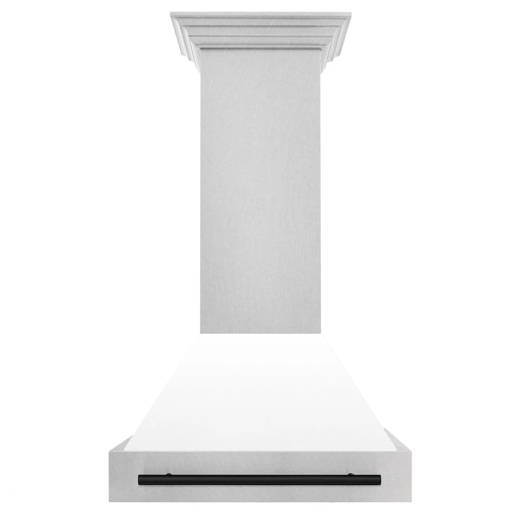 ZLINE Autograph Edition 30 In. Satin Stainless Steel Wall Mount Range Hood With White Matte Shell And Matte Black Handle (8654SNZ-WM30-MB)(Zline Autograph Edition 30 Wall Mount Range Hood Satin Stainless Steel White Matte Matte Black 8654snz Wm30 Mb) 3 ZLINE Autograph Edition 30 In. Satin Stainless Steel Wall Mount Range Hood With White Matte Shell And Matte Black Handle (8654SNZ-WM30-MB)(Zline Autograph Edition 30 Wall Mount Range Hood Satin Stainless Steel White Matte Matte Black 8654snz Wm30 Mb) - Image 3