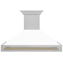 ZLINE Autograph Edition 48 In. Satin Stainless Steel Wall Mount Range Hood With White Matte Shell And Champagne Bronze Handle (8654SNZ-WM48-CB)(Zline Autograph Edition 48 Wall Mount Range Hood Satin Stainless Steel White Matte Champagne Bronze 8654snz Wm48 Cb) 12 ZLINE Autograph Edition 48 In. Satin Stainless Steel Wall Mount Range Hood With White Matte Shell And Champagne Bronze Handle (8654SNZ-WM48-CB)(Zline Autograph Edition 48 Wall Mount Range Hood Satin Stainless Steel White Matte Champagne Bronze 8654snz Wm48 Cb) -Induction Cooktop Store zline satin stainless steel wall mounted range hood 8654SNZ WM48 CB front df258a68 83b5 4b21 ad3a 6b65b9aea141