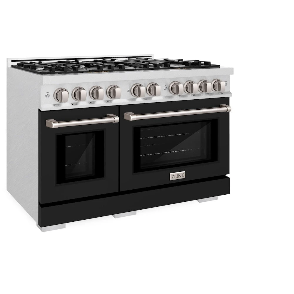 ZLINE 48 In. 6.7 Cu. Ft. Select Double Oven Gas Range With 8 Burner Cooktop In Satin Stainless Steel With Black Matte Doors (HGRS-BLM-48)(Zline 48 Select Gas Range Satin Stainless Steel Black Matte Hgrs Blm 48) 5 ZLINE 48 In. 6.7 Cu. Ft. Select Double Oven Gas Range With 8 Burner Cooktop In Satin Stainless Steel With Black Matte Doors (HGRS-BLM-48)(Zline 48 Select Gas Range Satin Stainless Steel Black Matte Hgrs Blm 48) - Image 5
