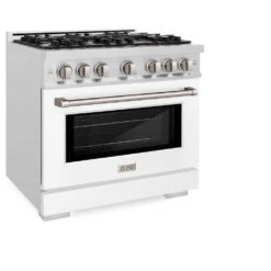 ZLINE 36 In. 5.2 Cu. Ft. Select Dual Fuel Range With 6 Burner Gas Cooktop And Electric Convection Oven In Satin Stainless Steel With White Matte Door (HDRS-WM-36)(Zline 36 Select Dual Fuel Range Satin Stainless Steel White Matte Hdrs Wm 36) 14 ZLINE 36 In. 5.2 Cu. Ft. Select Dual Fuel Range With 6 Burner Gas Cooktop And Electric Convection Oven In Satin Stainless Steel With White Matte Door (HDRS-WM-36)(Zline 36 Select Dual Fuel Range Satin Stainless Steel White Matte Hdrs Wm 36) -Induction Cooktop Store zline select satin stainless steel dual fuel white matte range HDRS WM 36 main
