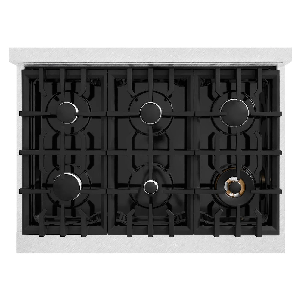 ZLINE 36 In. 5.2 Cu. Ft. Select Gas Range With 6 Burner Cooktop And Convection Gas Oven In Satin Stainless Steel With Black Matte Door (HGRS-BLM-36)(Zline 36 Select Gas Range Satin Stainless Steel Black Matte Hgrs Blm 36) 10 ZLINE 36 In. 5.2 Cu. Ft. Select Gas Range With 6 Burner Cooktop And Convection Gas Oven In Satin Stainless Steel With Black Matte Door (HGRS-BLM-36)(Zline 36 Select Gas Range Satin Stainless Steel Black Matte Hgrs Blm 36) - Image 10
