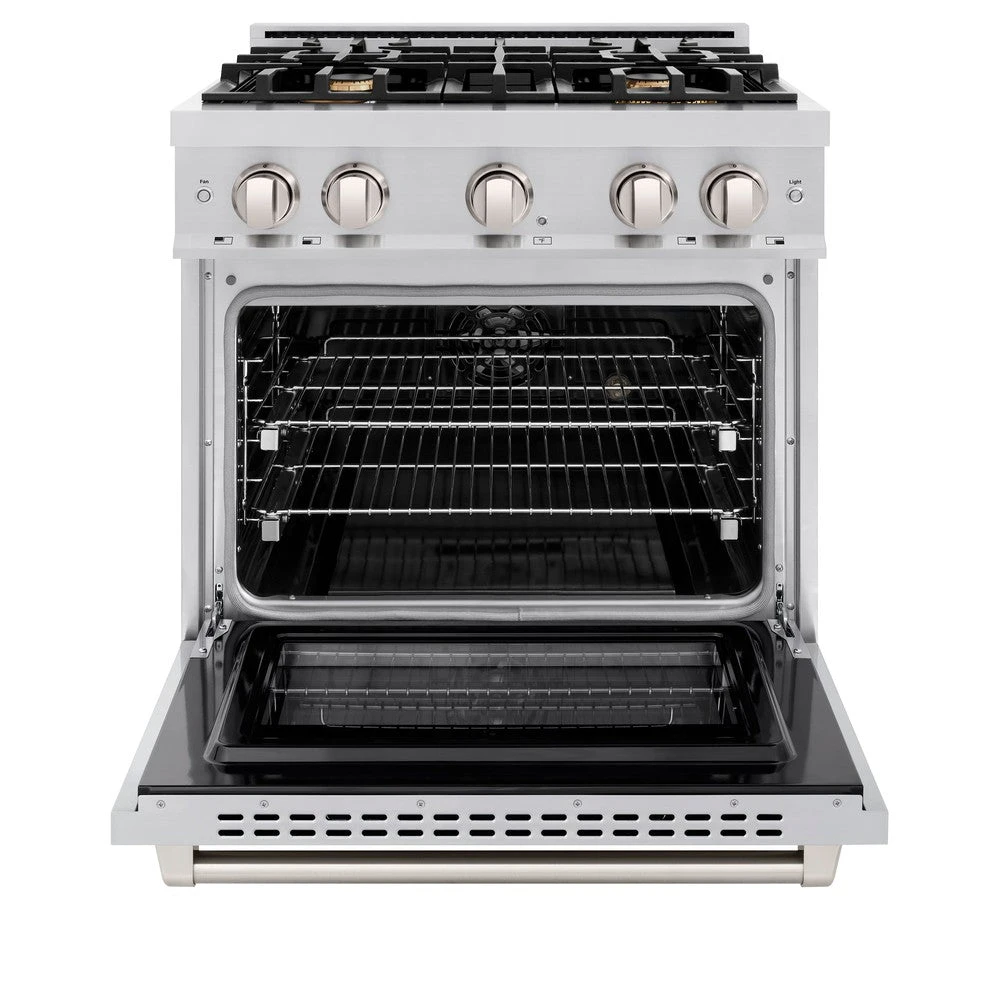 ZLINE 30 In. 4.2 Cu. Ft. Select Dual Fuel Range With Gas Cooktop And Electric Convection Oven In Stainless Steel With 4 Brass Burners (HDR-BR-30)(Zline 30 Select Dual Fuel Range Stainless Steel Brass Burners Hdr Br 30) 6 ZLINE 30 In. 4.2 Cu. Ft. Select Dual Fuel Range With Gas Cooktop And Electric Convection Oven In Stainless Steel With 4 Brass Burners (HDR-BR-30)(Zline 30 Select Dual Fuel Range Stainless Steel Brass Burners Hdr Br 30) - Image 6