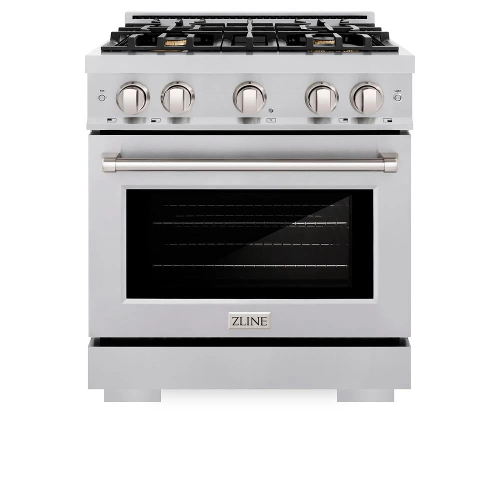ZLINE 30 In. 4.2 Cu. Ft. Select Dual Fuel Range With Gas Cooktop And Electric Convection Oven In Stainless Steel With 4 Brass Burners (HDR-BR-30)(Zline 30 Select Dual Fuel Range Stainless Steel Brass Burners Hdr Br 30) 5 ZLINE 30 In. 4.2 Cu. Ft. Select Dual Fuel Range With Gas Cooktop And Electric Convection Oven In Stainless Steel With 4 Brass Burners (HDR-BR-30)(Zline 30 Select Dual Fuel Range Stainless Steel Brass Burners Hdr Br 30) - Image 5