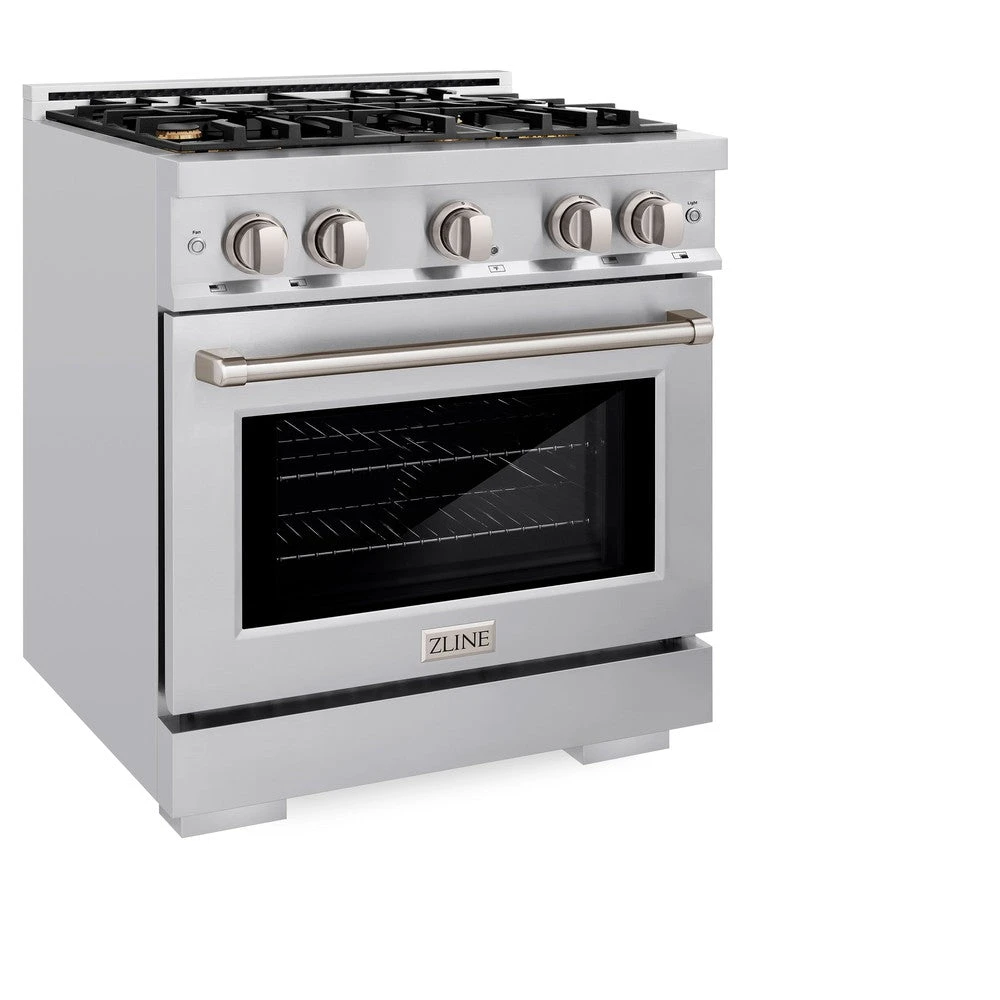 ZLINE 30 In. 4.2 Cu. Ft. Select Dual Fuel Range With Gas Cooktop And Electric Convection Oven In Stainless Steel With 4 Brass Burners (HDR-BR-30)(Zline 30 Select Dual Fuel Range Stainless Steel Brass Burners Hdr Br 30) 3 ZLINE 30 In. 4.2 Cu. Ft. Select Dual Fuel Range With Gas Cooktop And Electric Convection Oven In Stainless Steel With 4 Brass Burners (HDR-BR-30)(Zline 30 Select Dual Fuel Range Stainless Steel Brass Burners Hdr Br 30) - Image 3