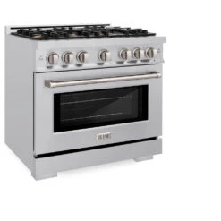 ZLINE 36 In. 5.2 Cu. Ft. Select Dual Fuel Range With Gas Cooktop And Electric Convection Oven In Stainless Steel With 6 Brass Burners (HDR-BR-36)(Zline 36 Select Dual Fuel Range Stainless Steel Brass Burners Hdr Br 36) -Induction Cooktop Store zline select stainless steel dual fuel range HDR BR 36 main