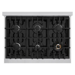 ZLINE 36 In. 5.2 Cu. Ft. Select Dual Fuel Range With 6 Burner Gas Cooktop And Electric Convection Oven In Stainless Steel (HDR36)(Zline 36 Select Dual Fuel Range Stainless Steel Hdr36) -Induction Cooktop Store zline select stainless steel dual fuel range HDR36 top down