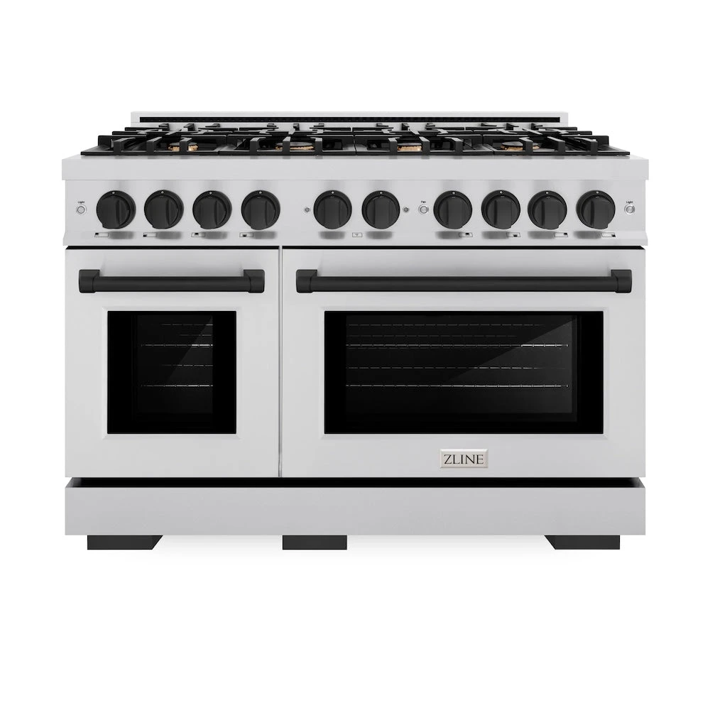 ZLINE Autograph Edition 48 In. 6.7 Cu. Ft. Select Double Oven Dual Fuel Range With 8 Burner Gas Cooktop In Stainless Steel And Matte Black Accents (HDRZ-48-MB)(Zline Autograph Edition 48 Select Dual Fuel Range Stainless Steel Matte Black Hdrz 48 Mb) 3 ZLINE Autograph Edition 48 In. 6.7 Cu. Ft. Select Double Oven Dual Fuel Range With 8 Burner Gas Cooktop In Stainless Steel And Matte Black Accents (HDRZ-48-MB)(Zline Autograph Edition 48 Select Dual Fuel Range Stainless Steel Matte Black Hdrz 48 Mb) - Image 3