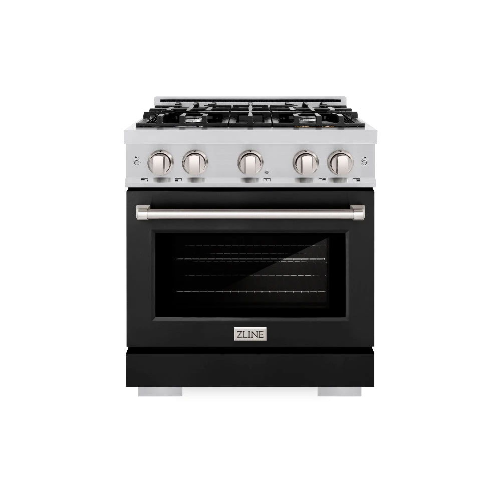 ZLINE 30 In. 4.2 Cu. Ft. Select Gas Range With 4 Burner Cooktop And Convection Gas Oven In Stainless Steel With Black Matte Door (HGR-BLM-30)(Zline 30 Select Gas Range Stainless Steel Black Matte Hgr Blm 30) 8 ZLINE 30 In. 4.2 Cu. Ft. Select Gas Range With 4 Burner Cooktop And Convection Gas Oven In Stainless Steel With Black Matte Door (HGR-BLM-30)(Zline 30 Select Gas Range Stainless Steel Black Matte Hgr Blm 30) - Image 8