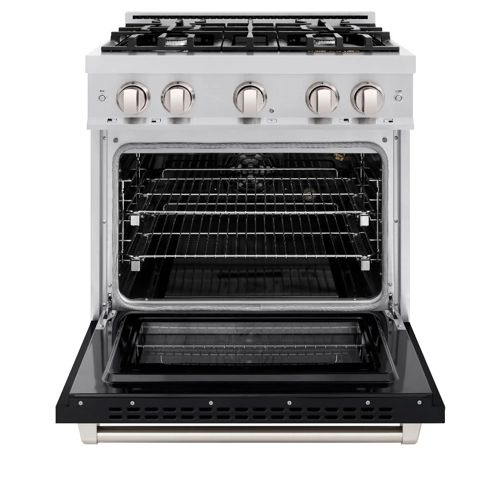 ZLINE 30 In. 4.2 Cu. Ft. Select Gas Range With 4 Burner Cooktop And Convection Gas Oven In Stainless Steel With Black Matte Door (HGR-BLM-30)(Zline 30 Select Gas Range Stainless Steel Black Matte Hgr Blm 30) 7 ZLINE 30 In. 4.2 Cu. Ft. Select Gas Range With 4 Burner Cooktop And Convection Gas Oven In Stainless Steel With Black Matte Door (HGR-BLM-30)(Zline 30 Select Gas Range Stainless Steel Black Matte Hgr Blm 30) - Image 7