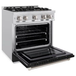 ZLINE 30 In. 4.2 Cu. Ft. Select Gas Range With 4 Burner Cooktop And Convection Gas Oven In Stainless Steel With Black Matte Door (HGR-BLM-30)(Zline 30 Select Gas Range Stainless Steel Black Matte Hgr Blm 30) 14 ZLINE 30 In. 4.2 Cu. Ft. Select Gas Range With 4 Burner Cooktop And Convection Gas Oven In Stainless Steel With Black Matte Door (HGR-BLM-30)(Zline 30 Select Gas Range Stainless Steel Black Matte Hgr Blm 30) -Induction Cooktop Store zline select stainless steel gas range HGR BLM 30 main open 07163703 8577 4481 9ed0 704d1e459568