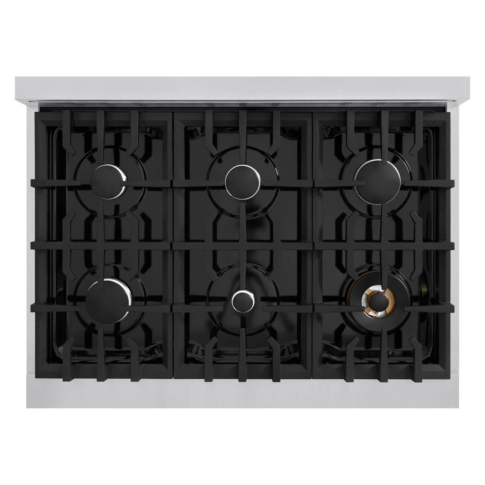 ZLINE 36 In. 5.2 Cu. Ft. Select Gas Range With 6 Burner Cooktop And Convection Gas Oven In Stainless Steel With Black Matte Door (HGR-BLM-36)(Zline 36 Select Gas Range Stainless Steel Black Matte Hgr Blm 36) 7 ZLINE 36 In. 5.2 Cu. Ft. Select Gas Range With 6 Burner Cooktop And Convection Gas Oven In Stainless Steel With Black Matte Door (HGR-BLM-36)(Zline 36 Select Gas Range Stainless Steel Black Matte Hgr Blm 36) - Image 7
